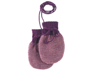 Baby Handschuhe melange-pflaume