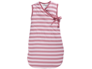 Schlafsack Baby Cross-Over Bio-Baumwolle ohne Arm Streifen rosa