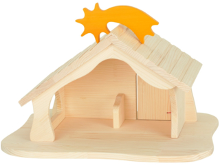 Bauernhof + Krippe mit Weihnachtsstern (ohne Deko)