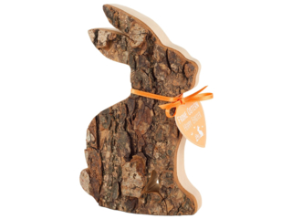 Großer Osterhase mit Rinde, sitzend, 15cm