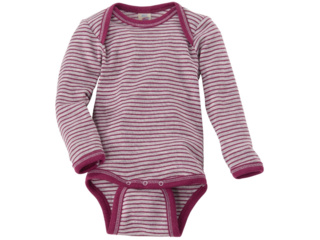 Baby Body Langarm hellgrau melange-orchidee