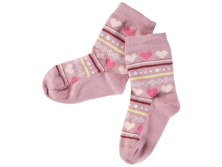 Kinder Socken Baumwolle (kbA) Herzchen altrosa