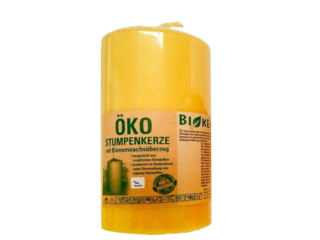 Klimaneutrale Bio-Stumpenkerze mit Bienenwachsüberzug