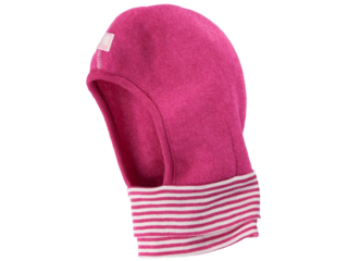 Baby und Kinder Schlupfmütze Bio-Schurwoll Fleece "Schlupfli" fuchsia