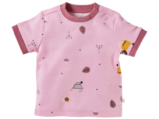Baby T-Shirt Bio-Baumwolle Garten rosa