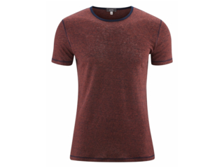 Herren T-Shirt "Andy" Bio-Leinen rosso-ink blue