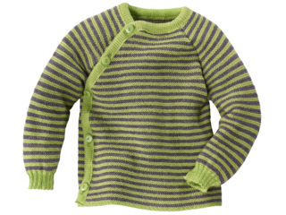 Babyjacke Schlüttli Schurwolle (kbT) apfel-geringelt