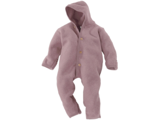 Kapuzenoverall, kbT-Wollfleece, melange-rosenholz