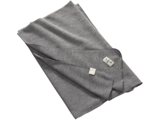 Babydecke Bio-Merinowolle (kbT) Seide melange-grau