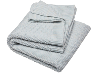 Babydecke Bio-Baumwolle Strick Qualität sky blue natur