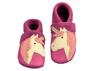 Baby und Kinder Hausschuhe Krabbelschuhe Ecopell Leder Einhorn