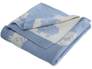 Babydecke Bio-Baumwolle, Schäfchen light blue