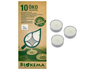 Klimaneutrale Bio-Teelichter mit Hülle