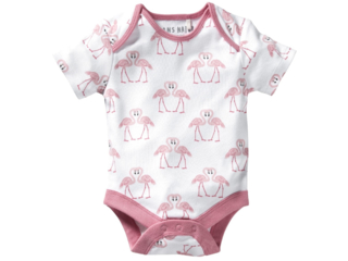 Baby Body Kurzarm Bio-Baumwolle Flamingo
