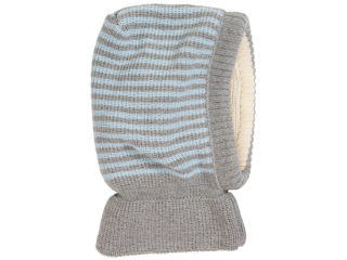 Baby und Kinder Schalmütze grau-bleu