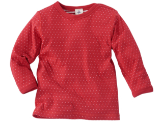 Baby und Kinder Langarmshirt zum Wenden Pünktchen rot-weiß