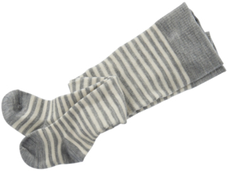 Baby Strumpfhose hellgrau-geringelt