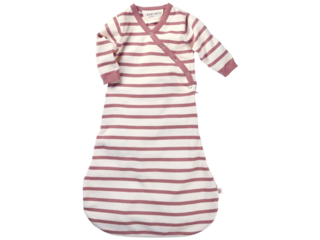 Schlafsack Baby Langarm Strick-Qualität Bio-Baumwolle ecru-rose