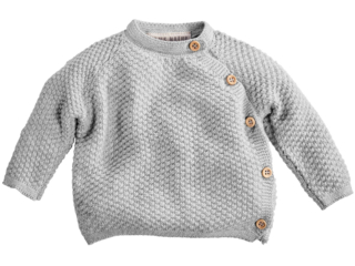 Baby Jacke Schlüttli Bio-Baumwolle Strick hellgrau melange