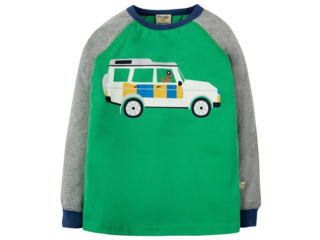 Kinder Langarmshirt Geländewagen grün