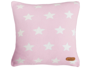 Kissenbezug 40x40 cm Bio Baumwolle, Sterne rose