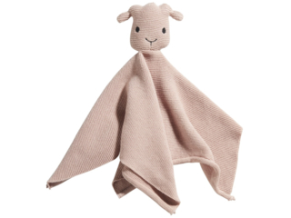 Baby Schnuffeltuch mit Rassel Strick Bio-Baumwolle "Emma" rose