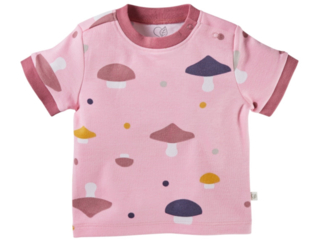 Baby T-Shirt Bio-Baumwolle Pilzparty rosa