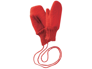 Baby und Kinder Handschuhe, Merino-Wollwalk (kbT) hellrot