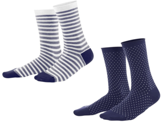 Damen Strümpfe "Alexis" 2er Pack ink blue-white