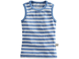 Baby und Kinder Unterhemd Bio-Baumwolle blau-off white