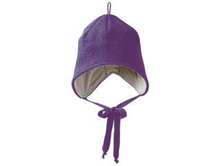 Baby und Kinder Mütze, Merino-Wollwalk (kbT) pflaume