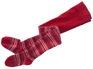 Kinderstrumpfhose rot-geringelt