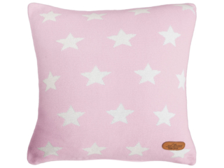 Kissenbezug 40x40 cm Bio Baumwolle, Sterne rose