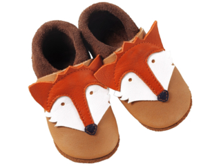 Kinder Lederpuschen Krabbelschuhe Bio-Leder "Fuchs"
