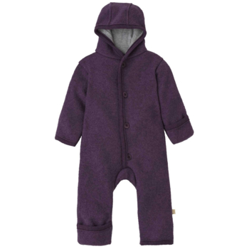 Disana Baby Walk-Overall mit Zipper Bio-Merinowolle aubergine