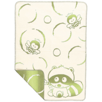 Richter Textilien Kuschel- und Krabbeldecke BW Bubbels greenolive 1