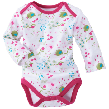 HANS NATUR Baby Langarmbody Bio-Baumwolle Birds 1