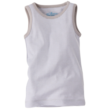 HANS NATUR Baby und Kinder Unterhemd Bio-Baumwolle grau-weiß gestreift 1