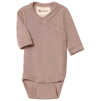 Engel Natur Frühchen und Baby Wickelbody Wolle Seide Langarm dustyrose 1