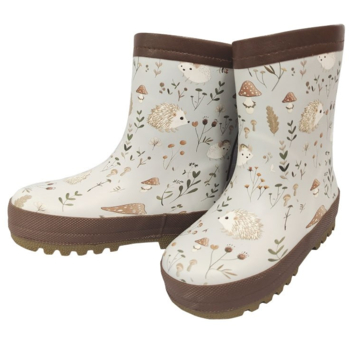 Maximo Kinder Gummistiefel "Igel" federgrau/braun