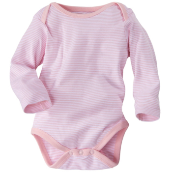 Baby Langarmbody Bio-Baumwolle rose-weiß gestreift