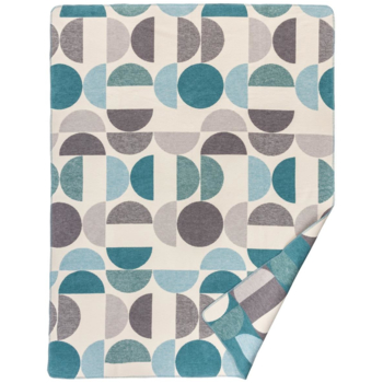 Richter Textilien Jacquard-Wohndecke Mia petrol