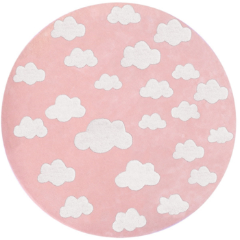 Kinderteppich rund "Wolken rosa"