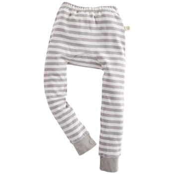 HANS NATUR Kinder Unterhose lang Bio-Baumwolle grau-off white 1