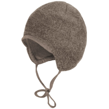 Maximo Baby Mütze Bio-Schurwolle Fleece braun-meliert