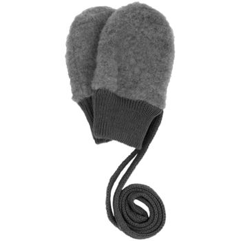 Maximo Baby Handschuhe Bio-Schurwolle Fleece mittelgrau-meliert gestreift 1
