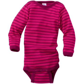 Engel Natur Baby Body Langarm himbeere-geringelt