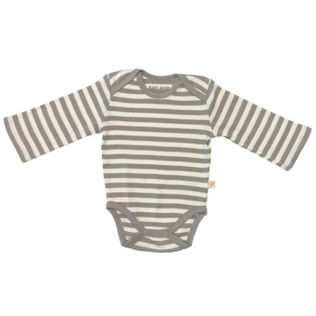 HANS NATUR Baby Langarmbody Bio-Baumwolle grau-off white 1