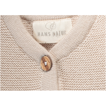 HANS NATUR Baby-Langarm-Schlafsack brown, Gr.01 (ca 60 cm)