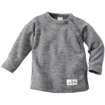 Baby Jacke Bio-Merinowolle (kbT) Seide melange-grau